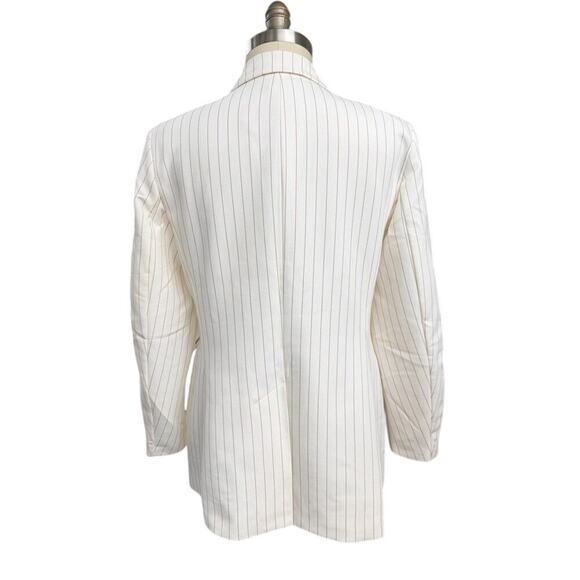 Anne Klein Vanilla Ice Latte Pinstripe Blazer Jacket Sz L NWT $139 - Picture 3 of 5